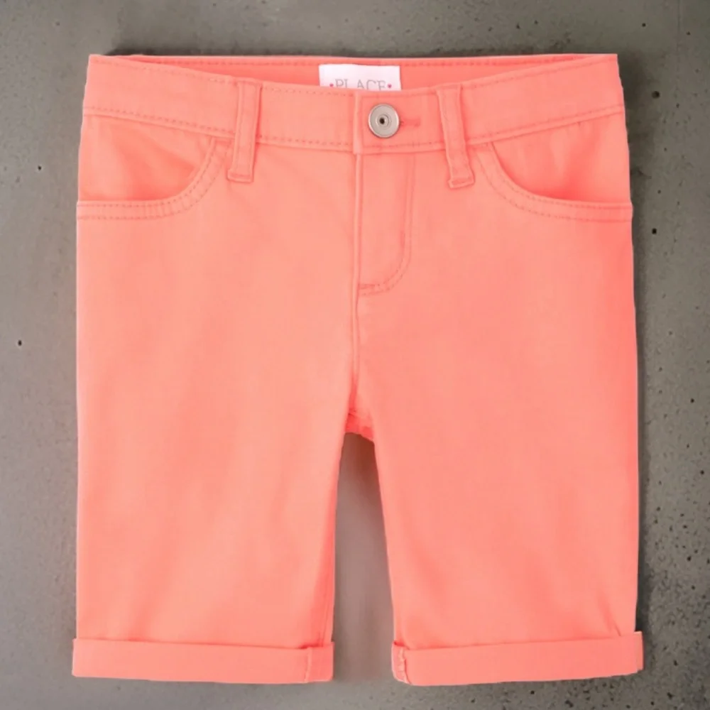 THE CHILDREN’S PLACE • Roll Cuff Twill Skimmer Shorts Pretty Peach